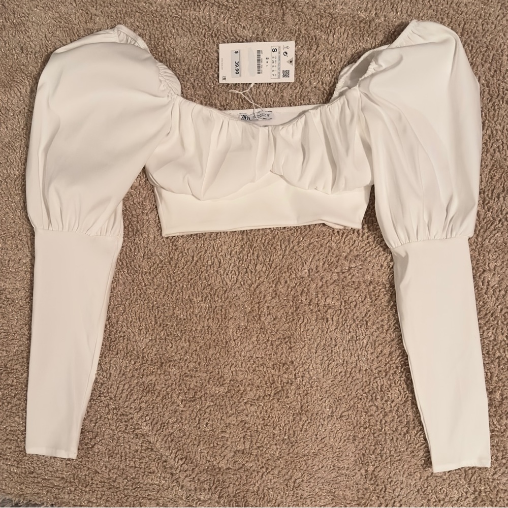 ZARA long sleeve crop top